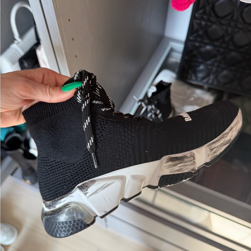 Balenciaga Black Knit Sneakers - Picture 2 of 6